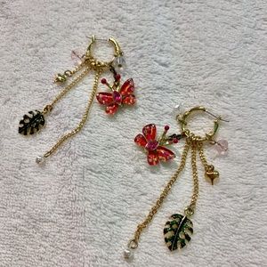 NWOT Betsey Johnson Butterfly Earrings